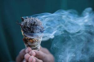 Smudging with White Sage