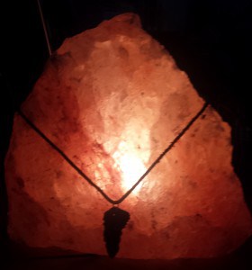 My Pink Himalayan Salt Lamps with Indian pendant