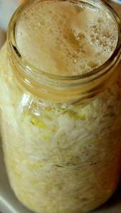 Jar of Fermented Sauerkraut