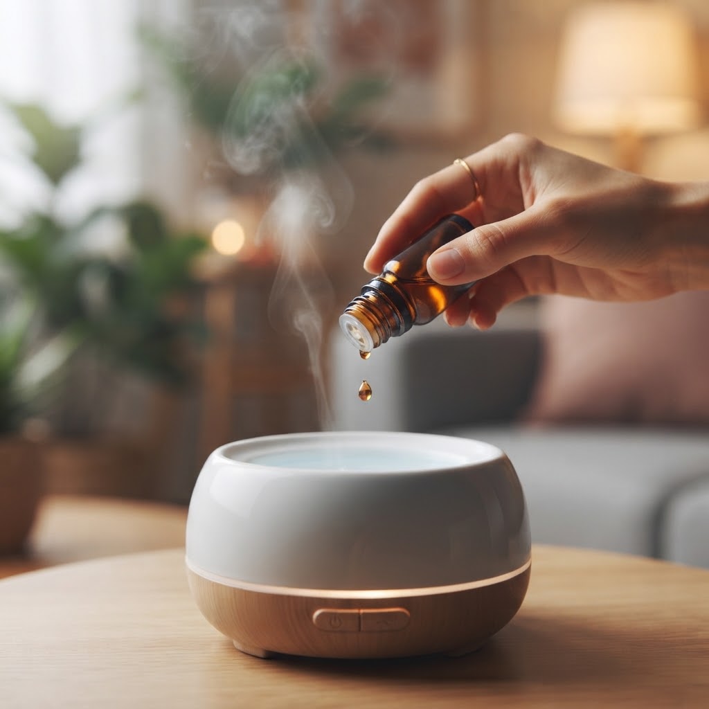 adding drops of essential oil What are Essential Oils used for here is one way by Adding essential oil to a diffuser at home