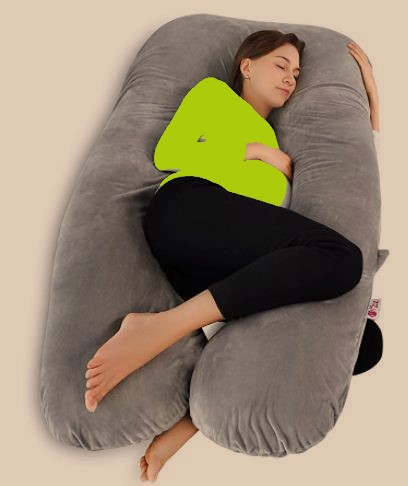 Meiz U Shaped Pregnancy Pillow Pregnant Women sleeping on pregnancy pillow