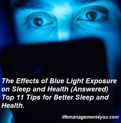 Person looking at screen facing the effect of blue light