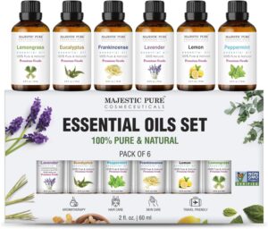 Majestic Pure Essential Oils Set, 100% Pure & Natural Essential Oil Set of Six oils
