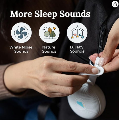 Image of female adjusting the Yogasleep Hussh White Noise machine
